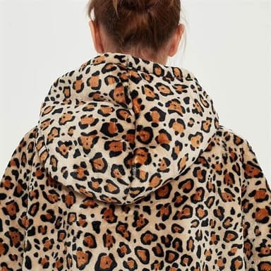 Lång Oversized Hoodie - Leopardmönster (120cm)