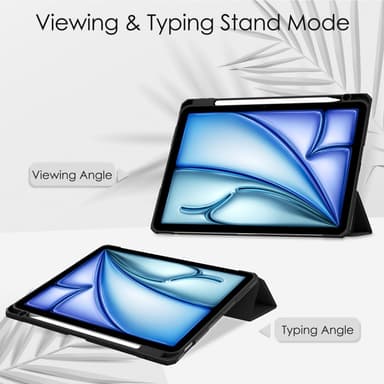 SKALO iPad Air 11 (2025) Trifold Fodral med Transparent Baksida - Svart