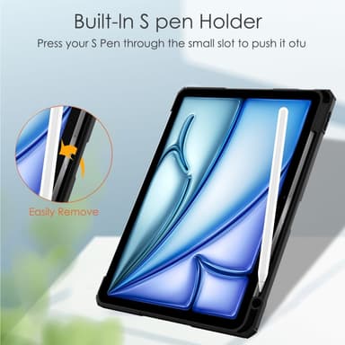 SKALO iPad Air 11 (2025) Trifold Fodral med Transparent Baksida - Svart