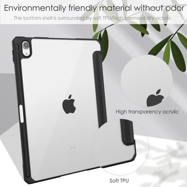 SKALO iPad Air 11 (2025) Trifold Fodral med Transparent Baksida - Svart