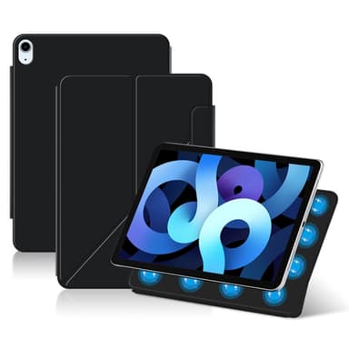 SKALO iPad Air 11 (2025) Magnetic Fold Fodral med Magnetisk Baksida - Svart