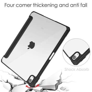 SKALO iPad Air 11 (2025) Trifold Fodral med Transparent Baksida - Svart