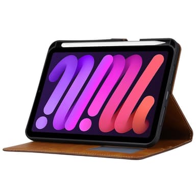 SKALO iPad 11"" (2025) PU-Läder Plånboksfodral med Penn Hållare - Svart