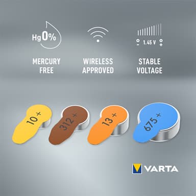 Varta 10 batterier för hörapparat 7042214 (6-pack)