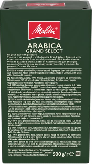 Melitta Arabica Grand Select malet kaffe 431 (500 g)