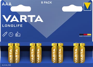 Varta Longlife AAA batteri (8st)
