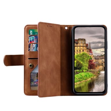 För Xiaomi Redmi Note 14 4G Fodral med Dragkedja och 9 Kortplatser