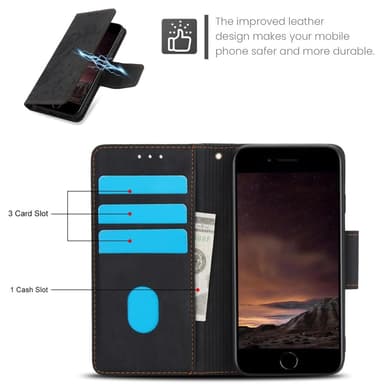 För iPhone 16e Fodral Fjäril Blomma Reptåligt Telefonfodral