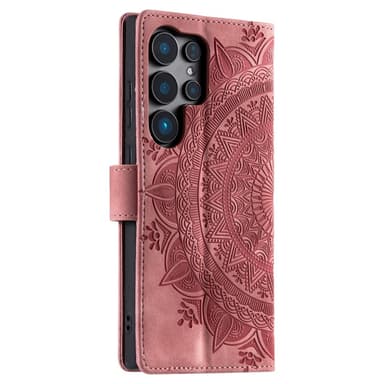 För Samsung Galaxy S25 Ultra plånboksfodral Fodral Skal Mandala blommönster