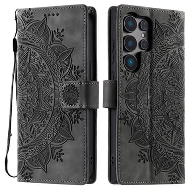 För Samsung Galaxy S25 Ultra plånboksfodral Fodral Skal Mandala blommönster