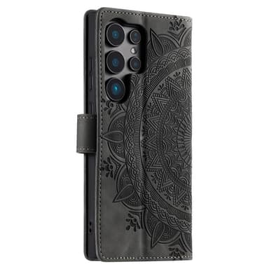 För Samsung Galaxy S25 Ultra plånboksfodral Fodral Skal Mandala blommönster