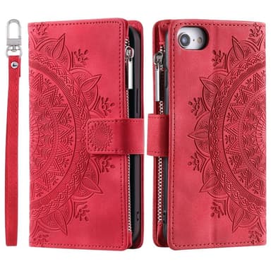 För iPhone 16e plånboksfodral Fodral Skal Mandala blommönster