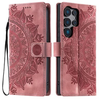 För Samsung Galaxy S25 Ultra plånboksfodral Fodral Skal Mandala blommönster
