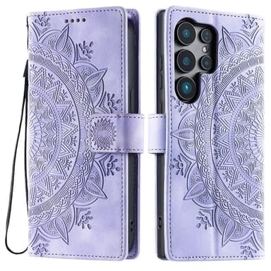 För Samsung Galaxy S25 Ultra plånboksfodral Fodral Skal Mandala blommönster