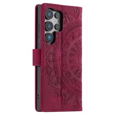 För Samsung Galaxy S25 Ultra plånboksfodral Fodral Skal Mandala blommönster
