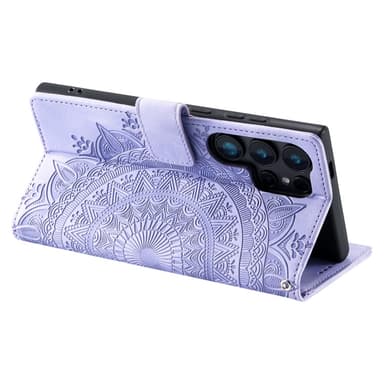 För Samsung Galaxy S25 Ultra plånboksfodral Fodral Skal Mandala blommönster