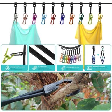 Punch-free clothesline Camping Torkning elastisk klädstreck