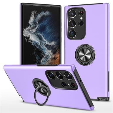 Till Samsung Galaxy S25 Ultra Hybrid skal med Finger Ring - MörkBlå