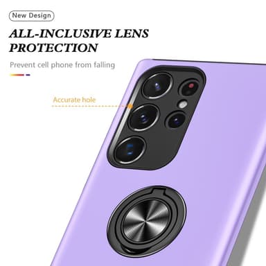 Till Samsung Galaxy S25 Ultra Hybrid skal med Finger Ring - MörkBlå