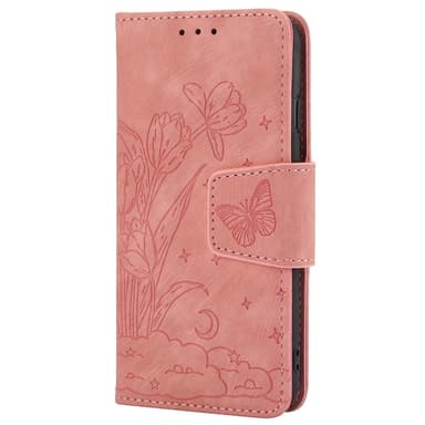 För iPhone 16e Fodral Fjäril Blomma Reptåligt Telefonfodral