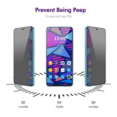 ENKAY För Motorola Moto G55 Anti-Spion Skärmskydd Full täckning