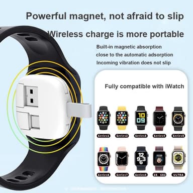 Apple Watch laddare Laddningsdocka USB-C + USB-A koppling