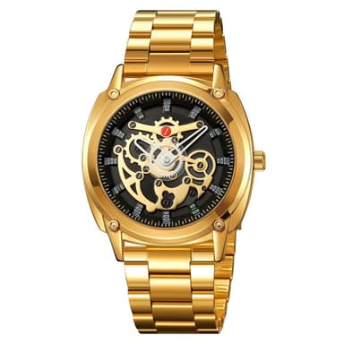 SKMEI Herr Mechanical Armbandsklocka Klocka Quartz Stålrem - Guld