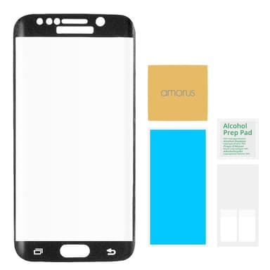 AMORUS Samsung Galaxy S6 Edge Härdat glas - Svart