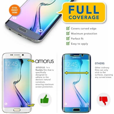 AMORUS Samsung Galaxy S6 Edge Härdat glas - Svart