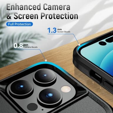 iPhone 14 Pro Hybrid skal med Finger Ring & Metall Plåt - Svart