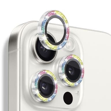 NORTHJO Kameralinsskydd med Glitter för iPhone 16 Pro / 16 Pro Max, Härdat Glas och Metall