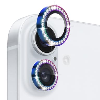 NORTHJO Kameralinsskydd med Strass för iPhone 16 / 16 Plus, Härdat Glas