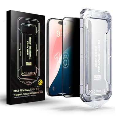 För iPhone 16 Plus / 15 PlusAnti-spion Privacy Skärmskydd i härdat glas