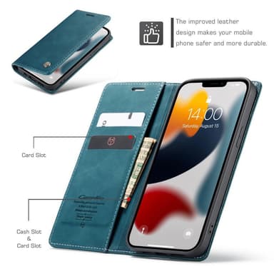 CASEME Plånboksfodral iPhone 13 Pro - Blå