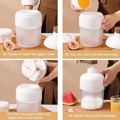 Shaved Ice ismaskin Ice Crusher med 2st iskub-brickor
