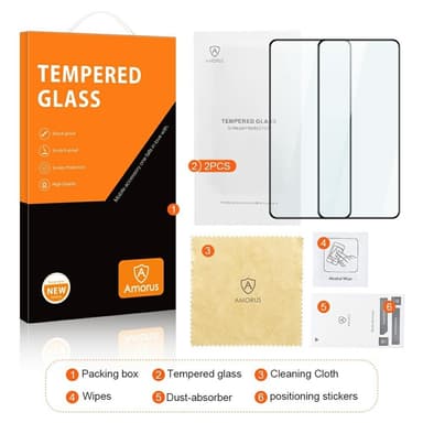 Amorus Härdat Glas Till Xiaomi Redmi 14C Heltäckande 2-pack