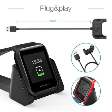Amazfit Bip Lite A1915/ Bip A1608 USB Laddningskabel / docka 1m