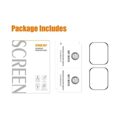 Apple Watch Series 7 41mm Enkay Heltäckande härdat glas 2-pack