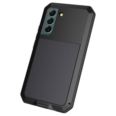 Samsung Galaxy S22 Silikon Metall Hybrid Skal härdat glas Antidamm