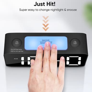 Superhög väckarklocka för tungt sovande Digital klocka med 7-färgs nattljus