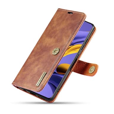 DG.MING Samsung Galaxy A71 Split Läder Plånboksfodral - Brun