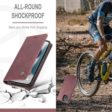 CASEME Plånboksfodral iPhone 13 - VinRöd