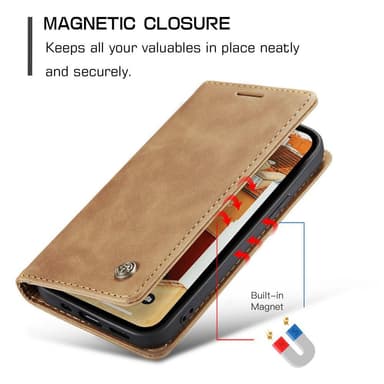 CASEME Plånboksfodral iPhone 15 - Brun