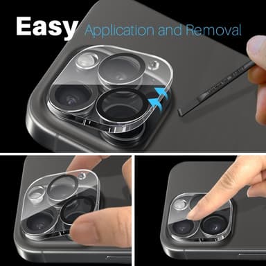NORTHJO 2-Pack Kameralinsskydd för iPhone 16 Pro / 16 Pro Max, Härdat Glas