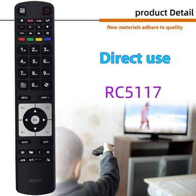 Fjärrkontroll Ersättning för RC5117 För Hitachi TV