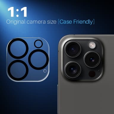 NORTHJO 2-Pack Kameralinsskydd för iPhone 16 Pro / 16 Pro Max, Härdat Glas