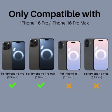 NORTHJO 2-Pack Kameralinsskydd för iPhone 16 Pro / 16 Pro Max, Härdat Glas