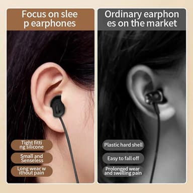 USB-C headset in-ear hörlurar sömnljudisolering - svart