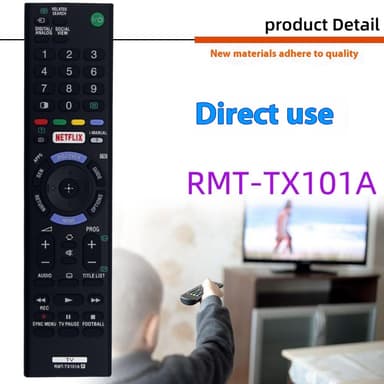 Fjärrkontroll Ersättning för RMT-TX101A För Sony TV