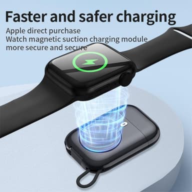 Qi Trådlös Powerbank Till Apple Watch Series 7/6/5/4/3/2/1 2580mAh